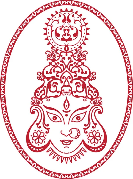 Durga istennő a hatalom — Stock Vector