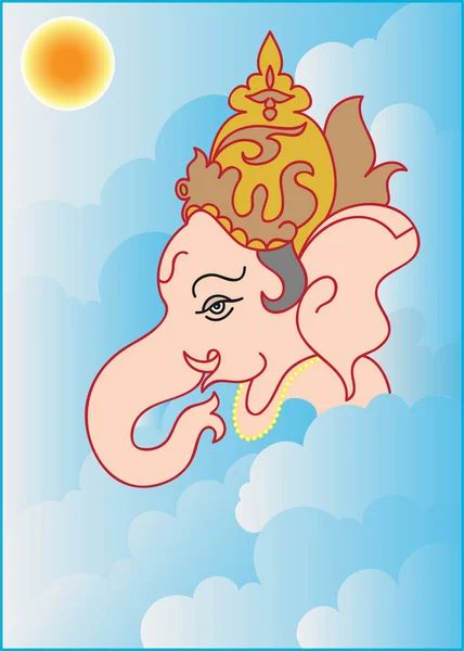 Ganesha The Lord Of Wisdom — Stock Vector