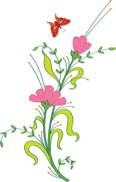 Carte Design Fleur artistique — Image vectorielle