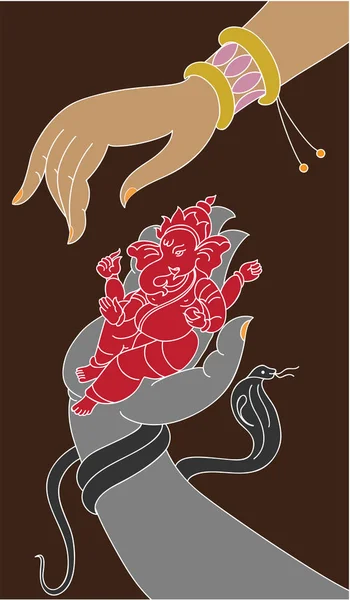 Ganesha The Lord Of Wisdom — Stock Vector