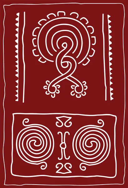 Folk, Tribal Design, Motif, Thimphu Dzong — Stockvector