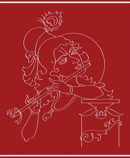 Kalligrafischer Lord Krishna — Stockvektor