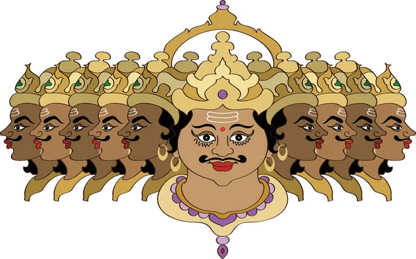Ravana Lanka efsanevi İmparatoru — Stok Vektör