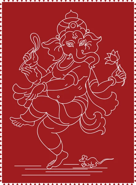 Ganesha, de heer van wijsheid — Stockvector