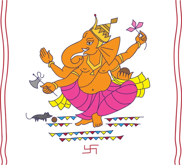 Ganesha O Senhor da Sabedoria — Vetor de Stock