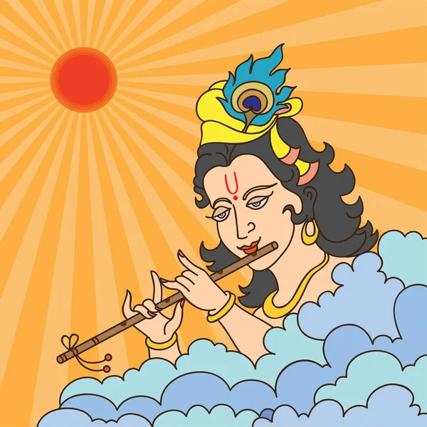 Kalligrafische Lord Krishna — Stockvector