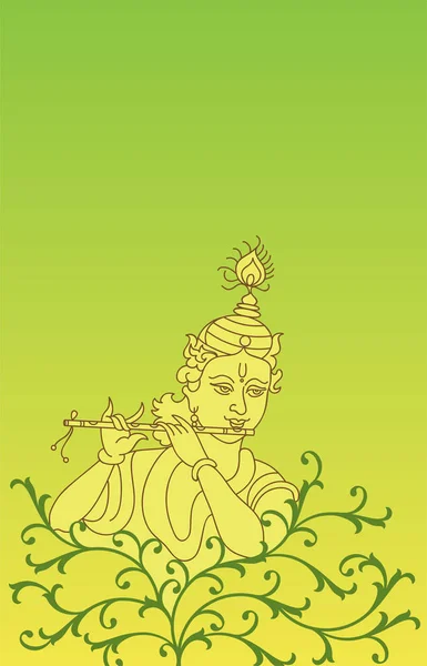 Kalligrafischer Lord Krishna — Stockvektor