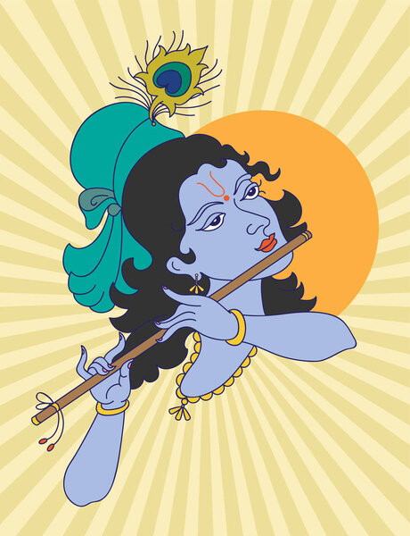 Calligraphic Lord Krishna
