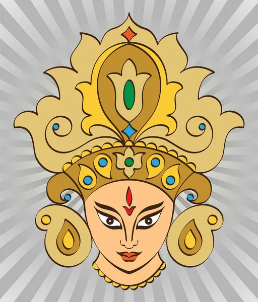 Durga Goddess of Power — Stock Vector