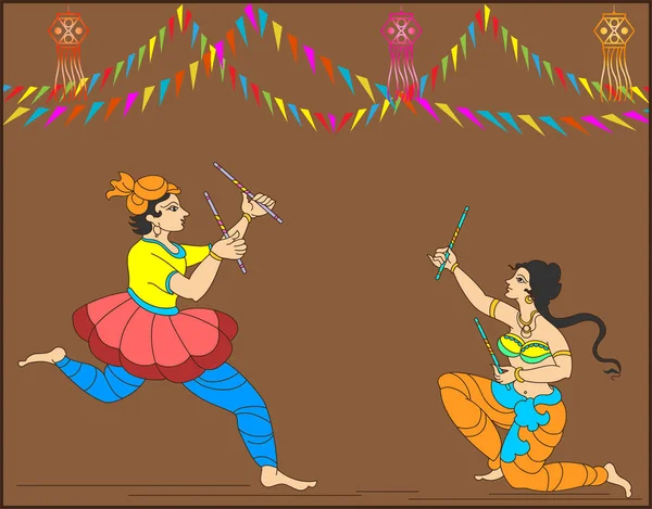 Garba Indian Dance — Stock Vector