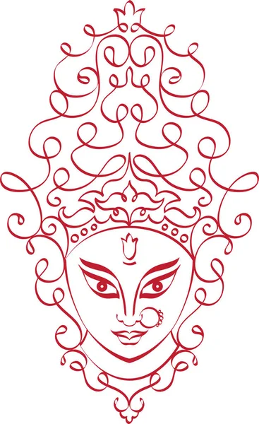 권력의 Durga 여신 — 스톡 벡터