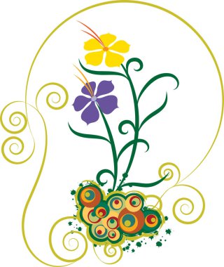 Kart tasarım sanatsal çiçek