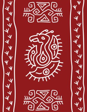 Halk kuş, aşiret tasarım motifi, duvar resmi