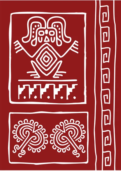 Folk, Diseño tribal, Motivo, Pintura de pared — Archivo Imágenes Vectoriales