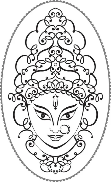 Durga istennő a hatalom — Stock Vector