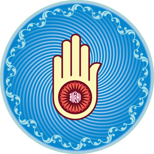 Jain Emblème, Drapeau, Swastica — Image vectorielle