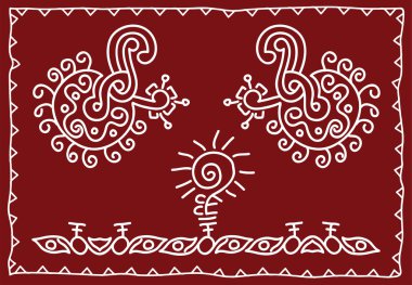 Halk, aşiret tasarım, Motif, duvar resmi