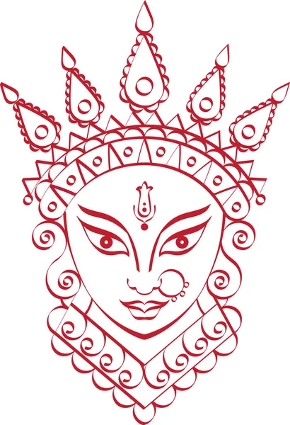 Durga istennő a hatalom — Stock Vector