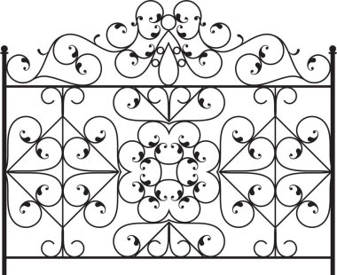 Wrought Iron Gate, Door, Fence, Window, Grill, Railing Design clipart