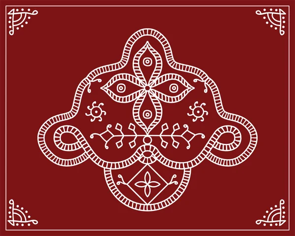 Folk, Tribal Design, Motif, Thimphu Dzong — Stockvector