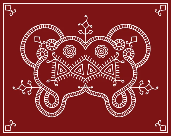 Folk, Tribal Design, Motif, Thimphu Dzong — Stockvector