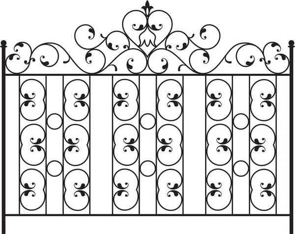Wrought Iron Gate, Door, Fence, Window, Grill, Railing Design — Stock Vector