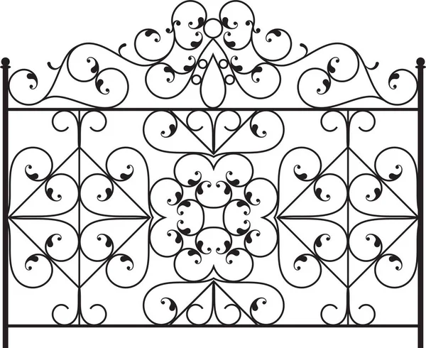 Wrought Iron Gate, Door, Fence, Window, Grill, Railing Design — Stock Vector