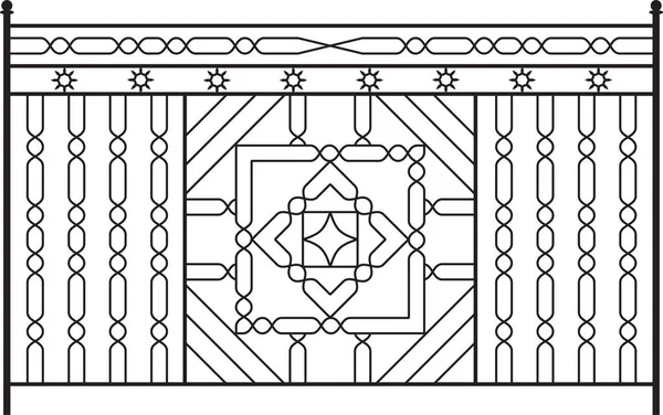 Smidesjärn grind, dörr, staket, fönster, Grill, räcke Design — Stock vektor