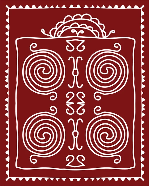 Folk, Tribal Design, Motif, Thimphu Dzong — Stockvector