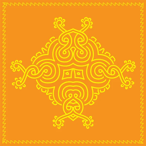 Folk, Tribal Design, Motif, Thimphu Dzong — Stockvector