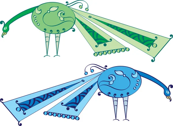 Tavus kuşu sanatsal elle çizilmiş