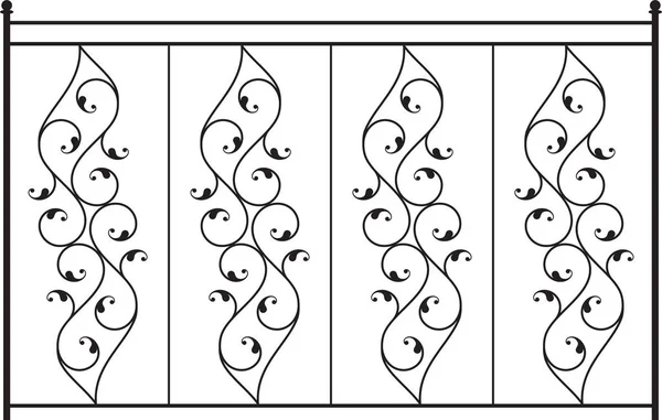 Кованые железные ворота, Дверь, Забор, Окно, Гриль, Железнодорожный дизайн — стоковый вектор