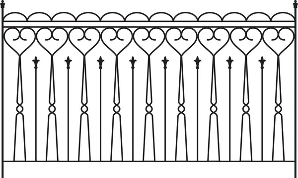 Puerta de hierro forjado, Puerta, Valla, Ventana, Parrilla, Diseño de barandilla — Vector de stock