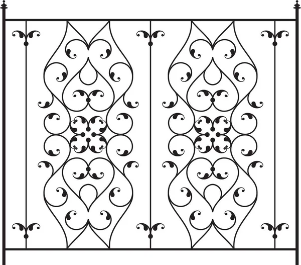 Puerta de hierro forjado, Puerta, Valla, Ventana, Parrilla, Diseño de barandilla — Archivo Imágenes Vectoriales