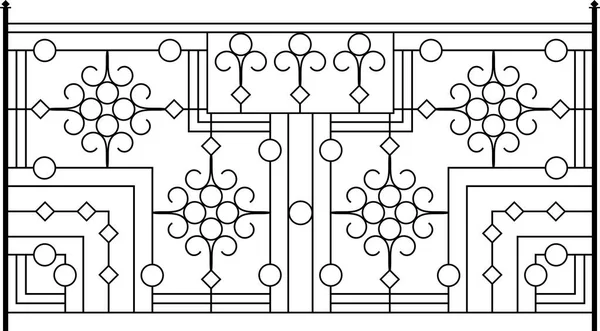 Ковані ворота, двері, паркан, вікно, гриль, перила дизайн — стоковий вектор