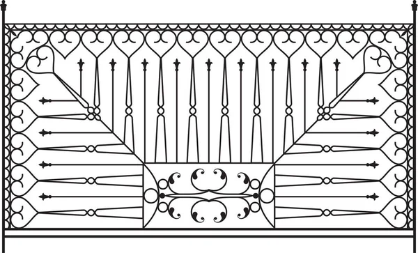 錬鉄のゲート、ドア、フェンス、ウィンドウ、グリル、デザイン手すり — ストックベクタ
