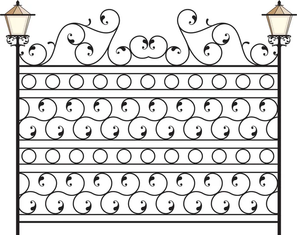 Porte en fer forgé, Porte, Clôture, Fenêtre, Barbecue, Conception de garde-corps — Image vectorielle