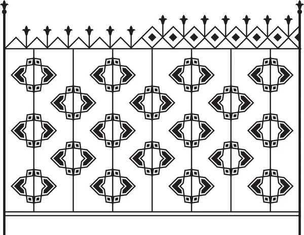 Smidesjärn grind, dörr, staket, fönster, Grill, räcke Design — Stock vektor