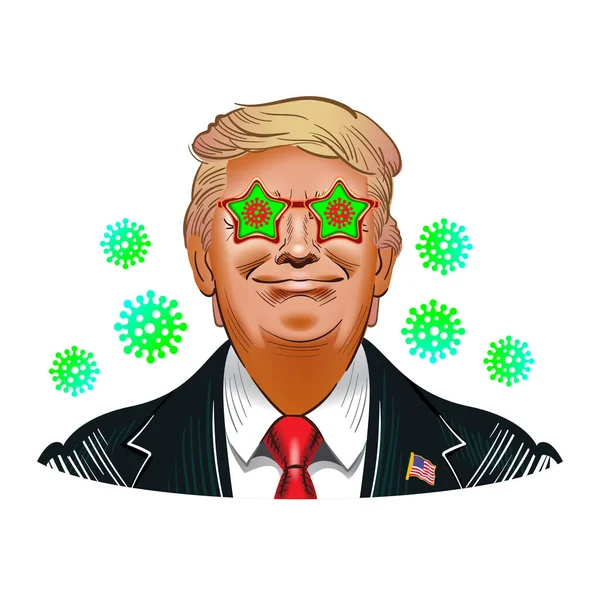 Maio 2020 Ilustração Vetorial Donald Trump Presidente Dos Eua Vírus —  Vetores de Stock