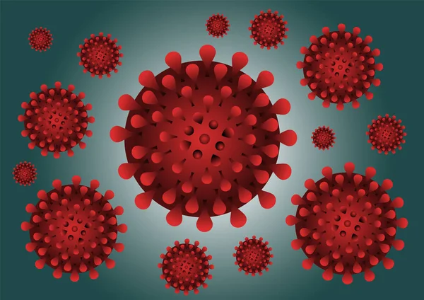 Μερικά Κύτταρα Coronavirus Σκούρο Φόντο — Διανυσματικό Αρχείο