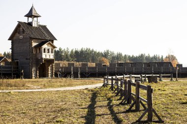 Historic yer - Kazak Köyü Kiev Fransızca vintage ahşap evler