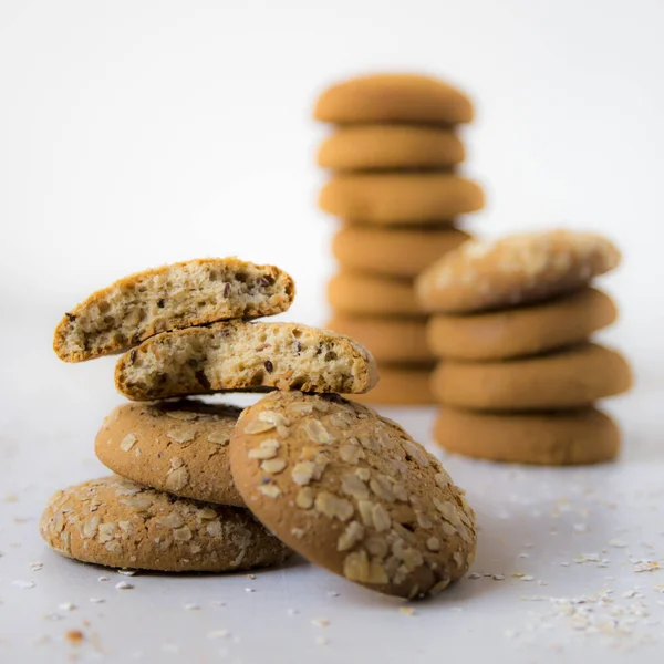 Galletas de avena como desayuno o merienda útil — Foto de Stock