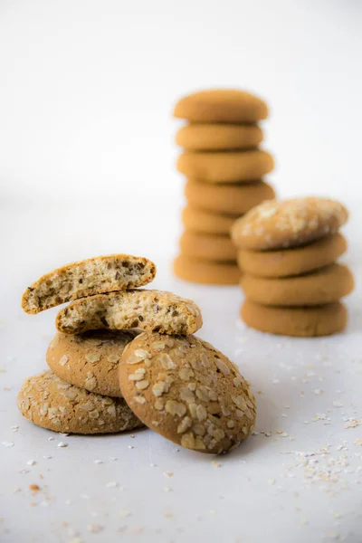 Galletas de avena como desayuno o merienda útil — Foto de Stock