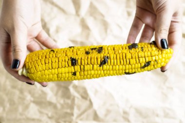 Yaz vejetaryen tabağı, ızgara veya fırında pişmiş