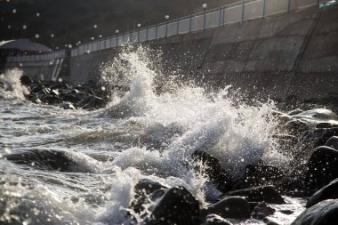 arka plan veya deniz sprey ile duvar kağıdı. Karadeniz. Crimea