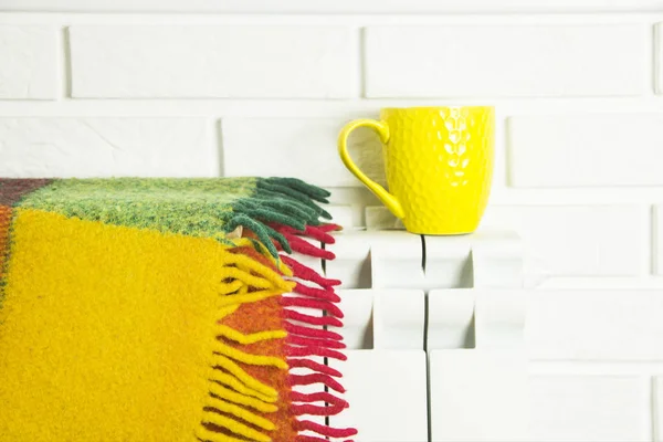 Conceito de fundo interior - conforto em casa na estação fria — Fotografia de Stock