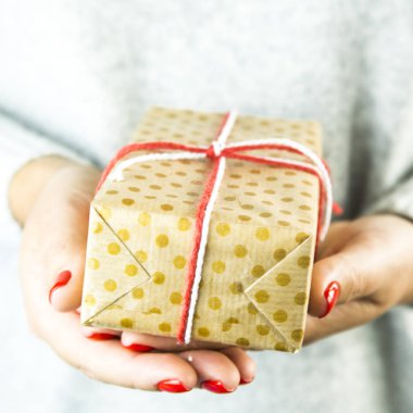 Noel kavramı - tatil özniteliklerini tutan kadın