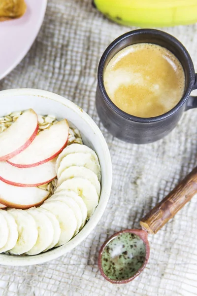 Pasto del mattino - colazione classica di vitamina di farina d'avena — Foto Stock