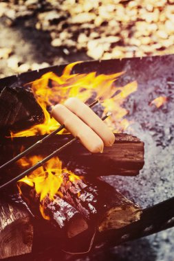İki sosis tehlikede - açık havada yemek
