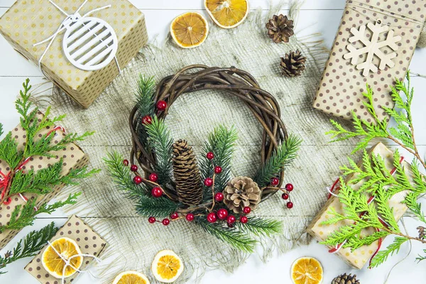 El concepto de Navidad - la decoración de la casa para las vacaciones — Foto de Stock